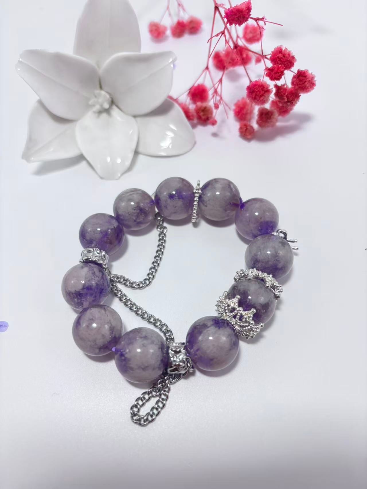 Amethyst Crystal Bracelets-promotes tranquility and mental clarity