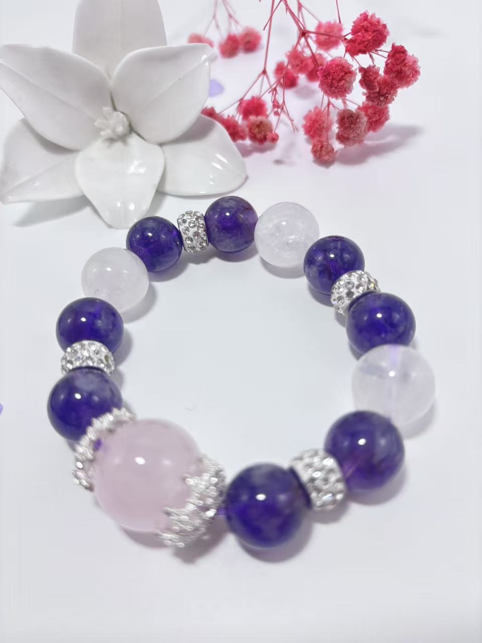 Amethyst Crystal Bracelet-promotes tranquility and mental clarity