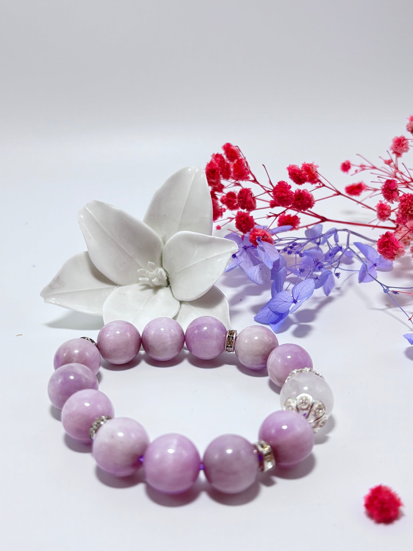 Obsidian，Black Rutile Quartz，Kunzite Crystal Bracelets