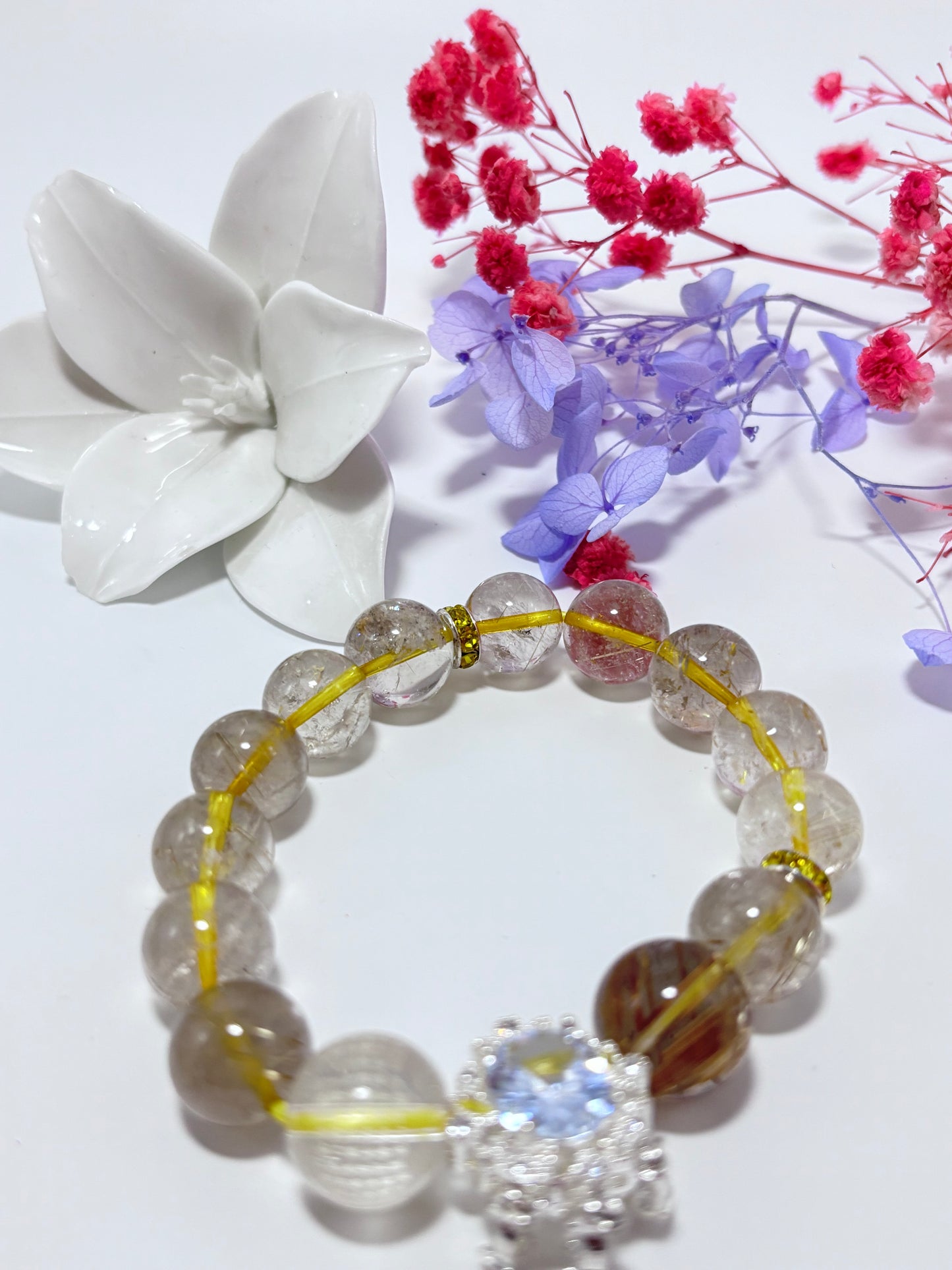 Golden Rutilated Quartz-  Venus Hair Stone-wealth attract