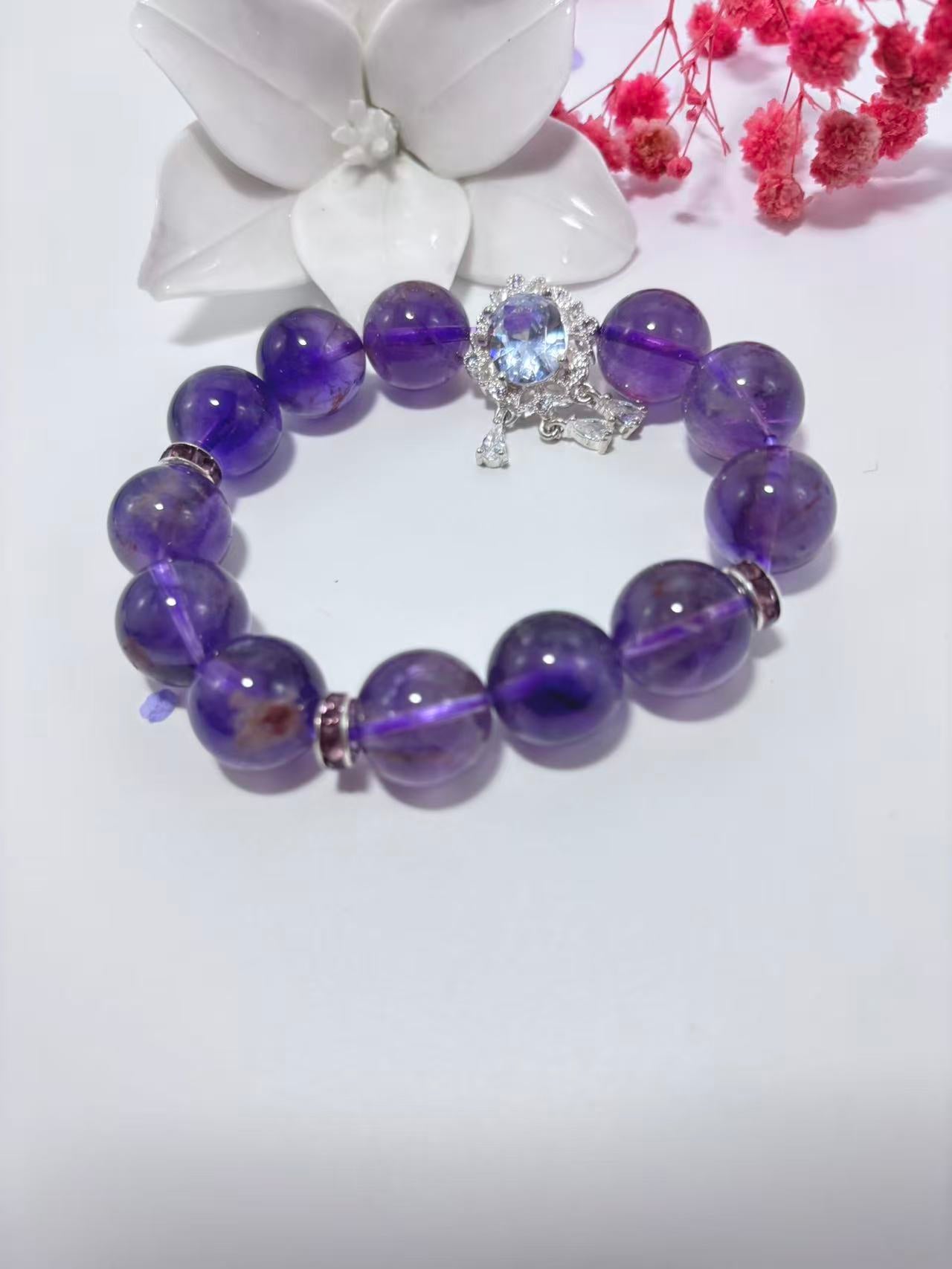 Amethyst Crystal Bracelet-promotes tranquility and mental clarity