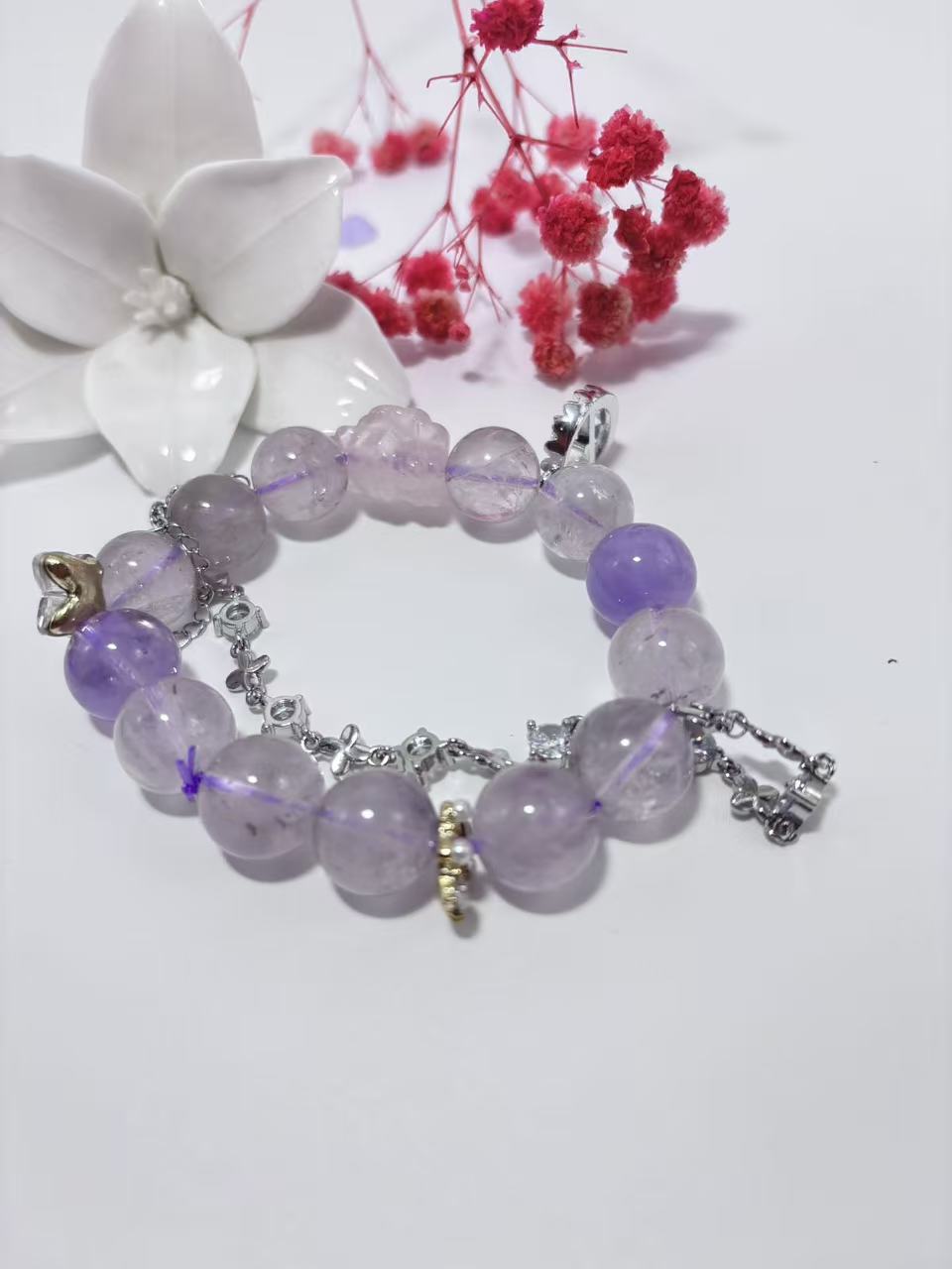 Amethyst Crystal Bracelet-promotes tranquility and mental clarity