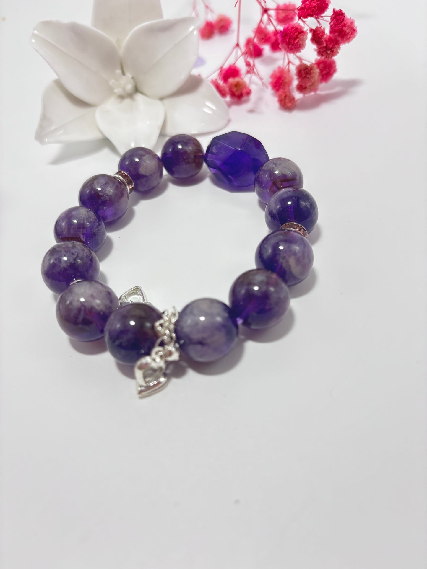 Amethyst Crystal Bracelet-promotes tranquility and mental clarity